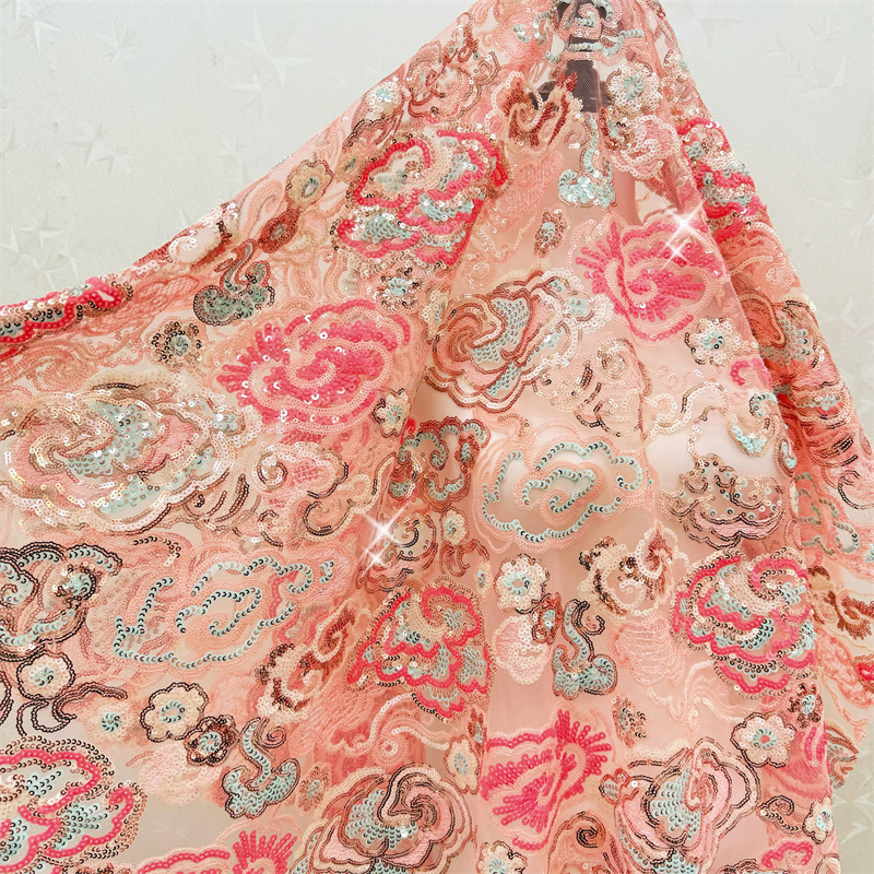Embroidery Underlay - 2 야드/로트 130cm 와이드 핑크 퍼플