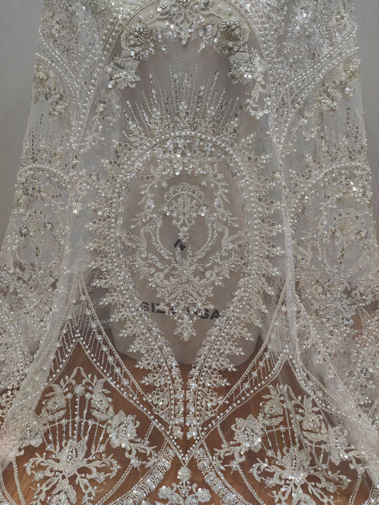 Embroidery White Dress - 1야드 화이트 고밀도 메쉬 거즈 원단