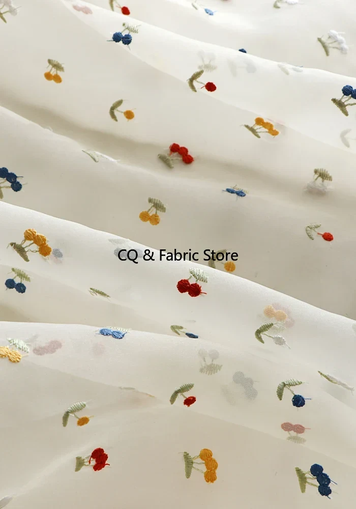 새로운 오간자 자수 체리 레이스 원단 드레스 소녀 의류 - Embroidery Organza 리뷰 및 가격