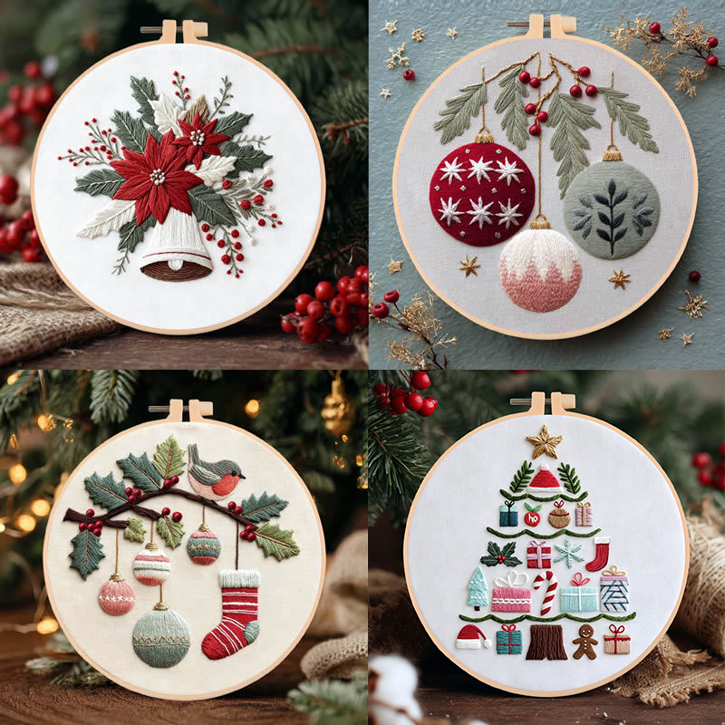 DIY 자수 크리스마스 트리 꽃 화환 겨울 눈 장식 천 - Embroidery Hoop 리뷰 및 가격