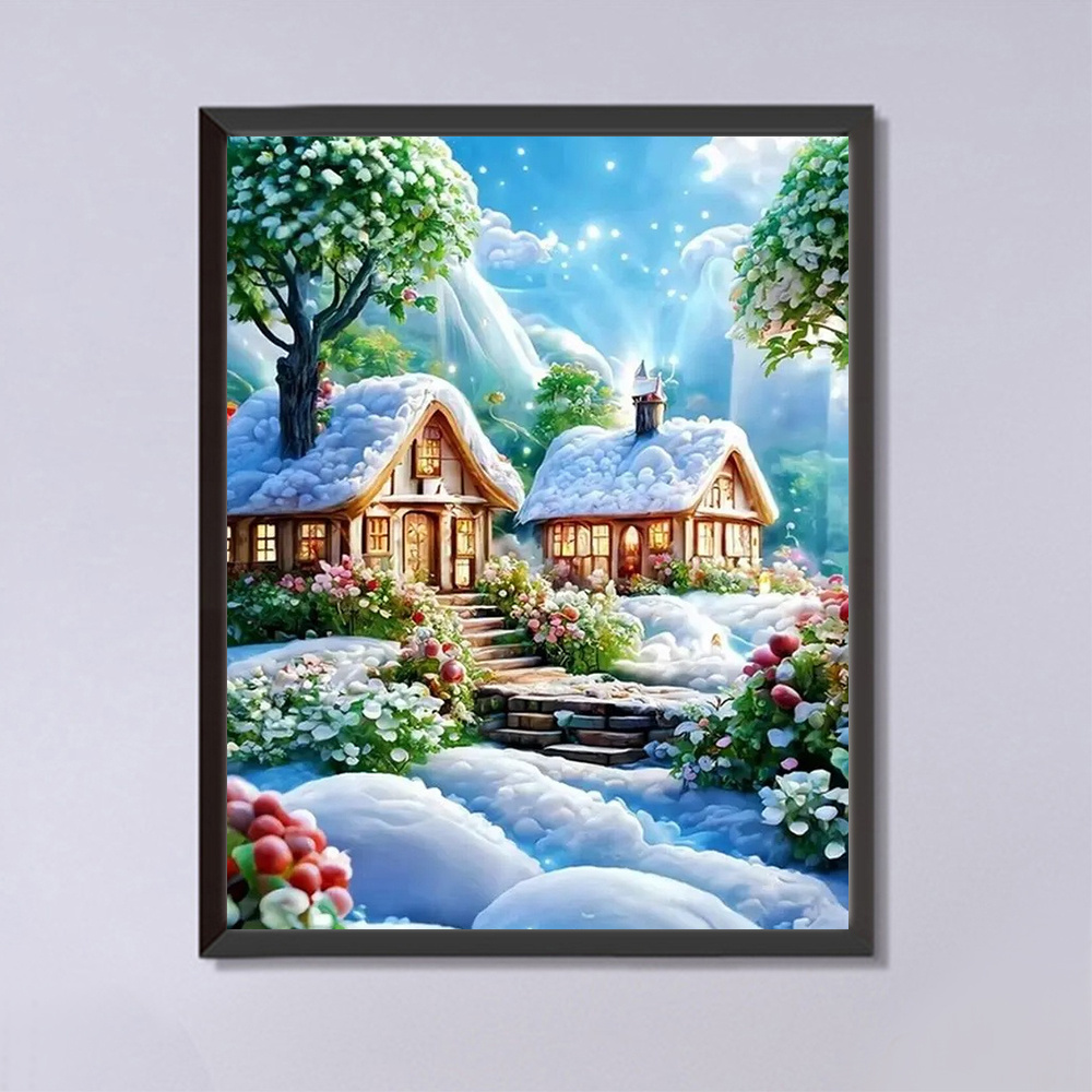 Momoart 다이아몬드 페인팅 하우스 풍경, 모조 다 - Embroidery Wall Art 리뷰 및 가격