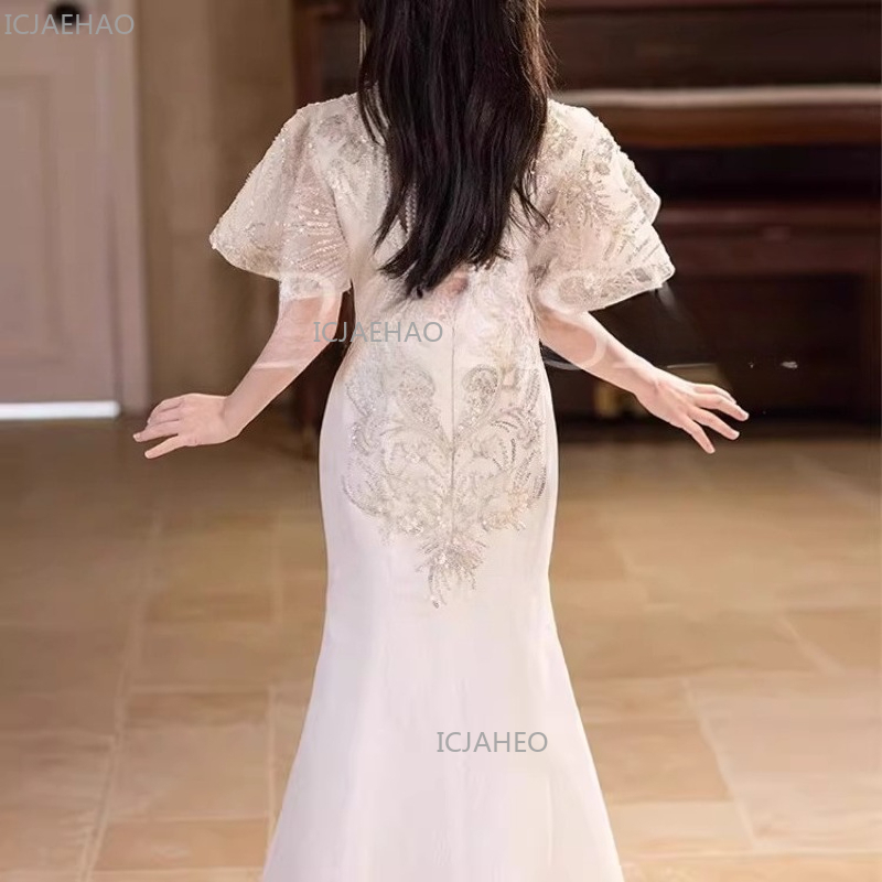 화이트 소녀 치파오 드레스 어린이 중국 스타일 가운 공 - Embroidery White Dress 리뷰 및 가격