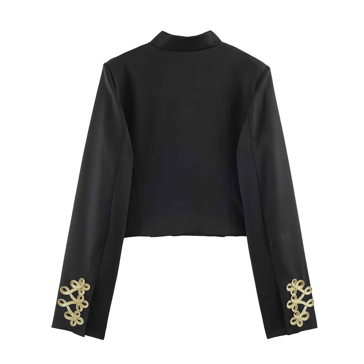 BSAY 여성용 크롭 블레이저, 스탠드 칼라, 금색 프 - Embroidery Gold 리뷰 및 가격