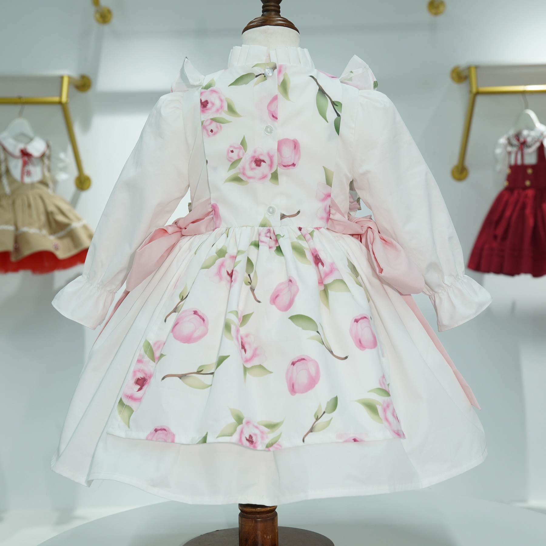 아기 소녀 가을 꽃무늬 프린트 터키 빈티지 공주 볼 가 - Embroidery White Dress 리뷰 및 가격
