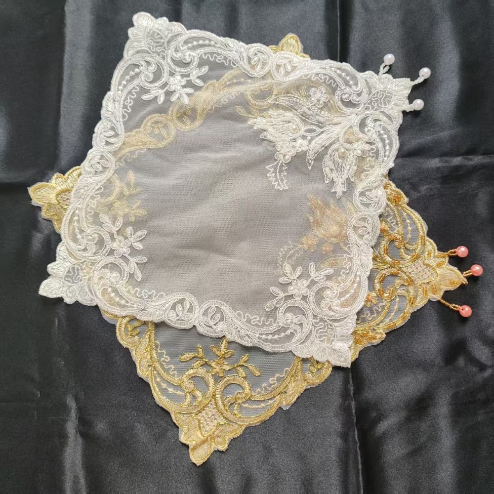 골든 로즈 자수 플레이스매트 28cm 정사각형 꽃무늬  - Embroidery Rose 리뷰 및 가격