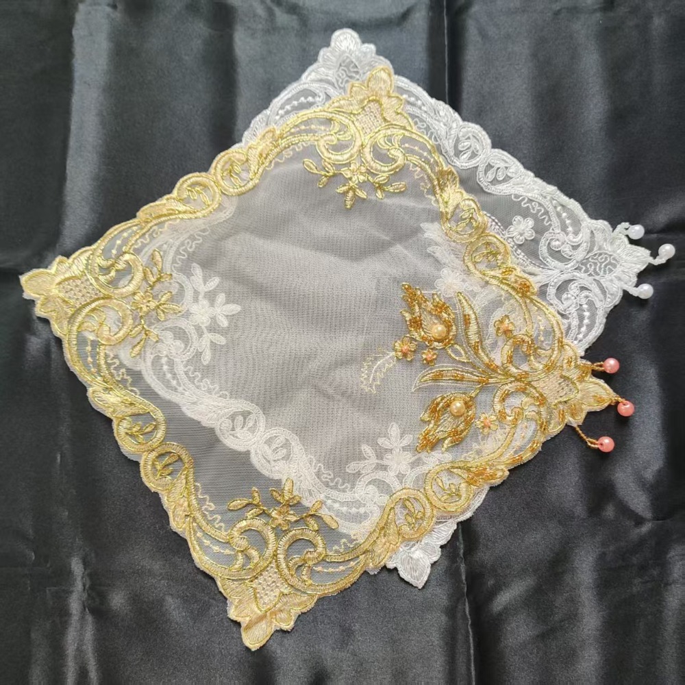 골든 로즈 자수 플레이스매트 28cm 정사각형 꽃무늬  - Embroidery Rose 리뷰 및 가격