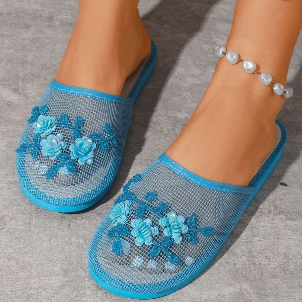 캐주얼 플라워 자수 메쉬 샌들 부드러운 밑창 통기성 슬 - Embroidery Underlay 리뷰 및 가격