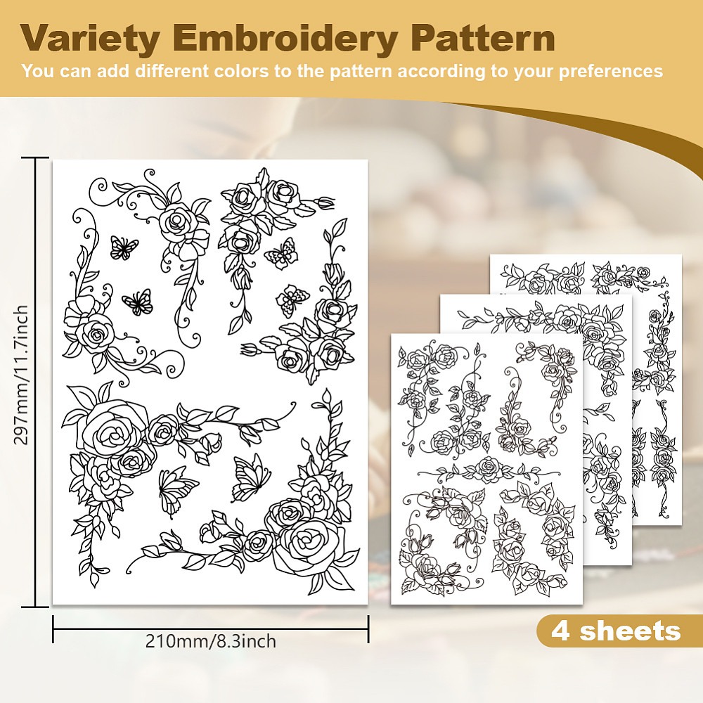 38개 로즈 레이스 4장 수용성 자수 패턴 안정제 스틱 - Embroidery Rose 리뷰 및 가격