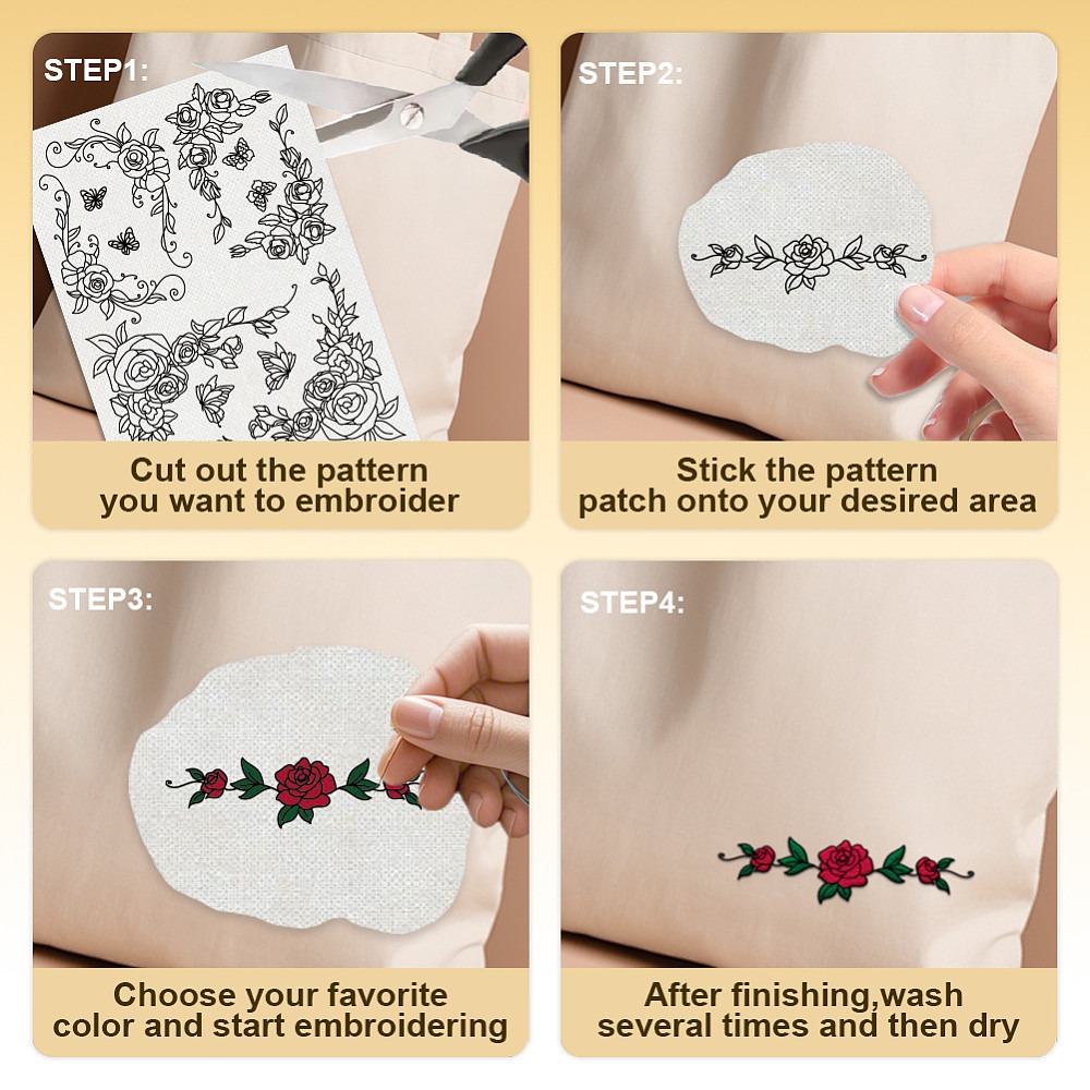 38개 로즈 레이스 4장 수용성 자수 패턴 안정제 스틱 - Embroidery Rose 리뷰 및 가격