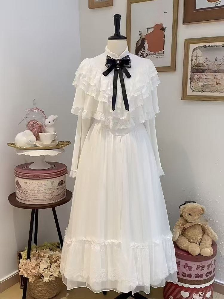 일본식 반소매 리본 레이스 드레스 화이트 슬림 맥시 스 - Embroidery White Dress 리뷰 및 가격