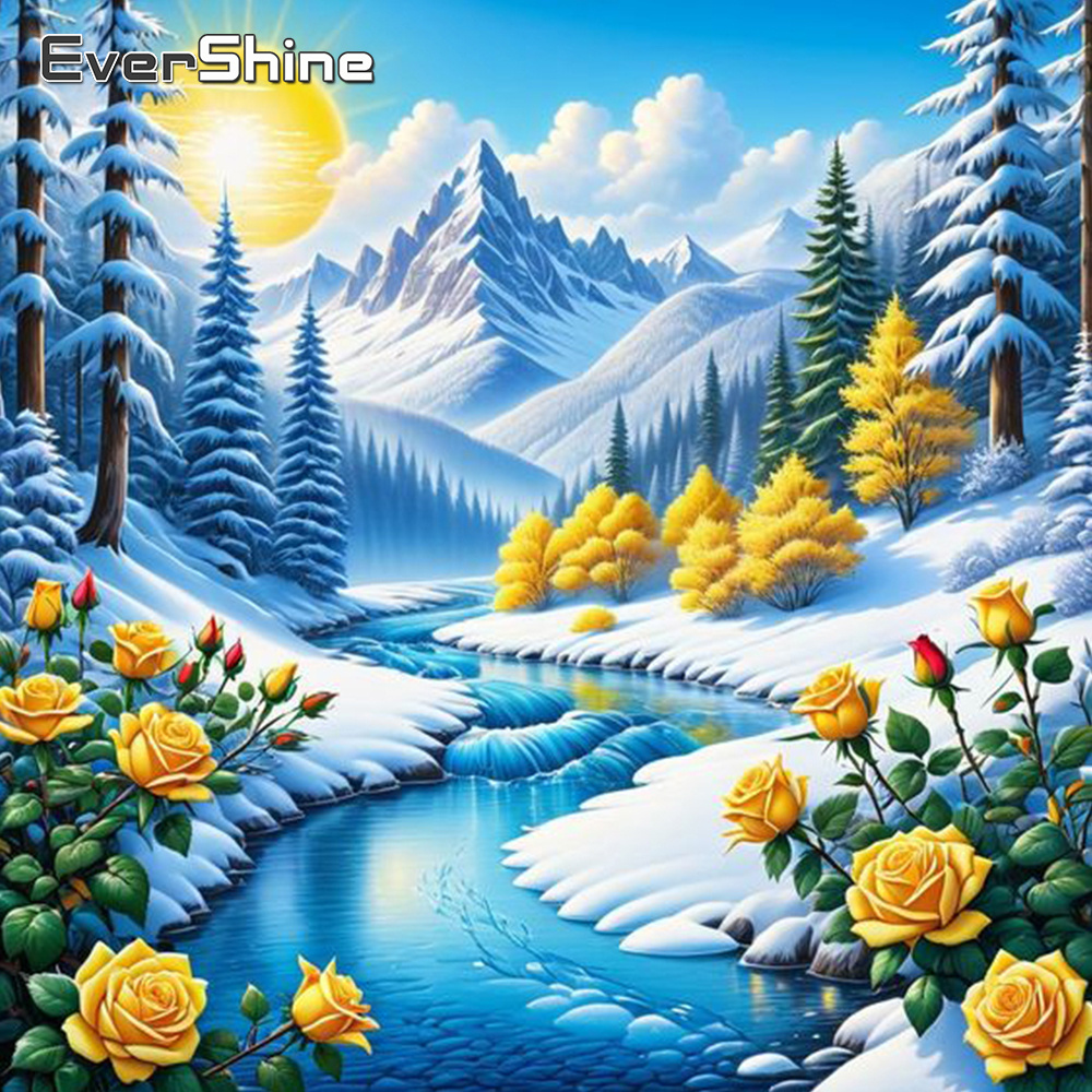 Evershine River 다이아몬드 그림 풍경 새로 - Embroidery Wall Art 리뷰 및 가격