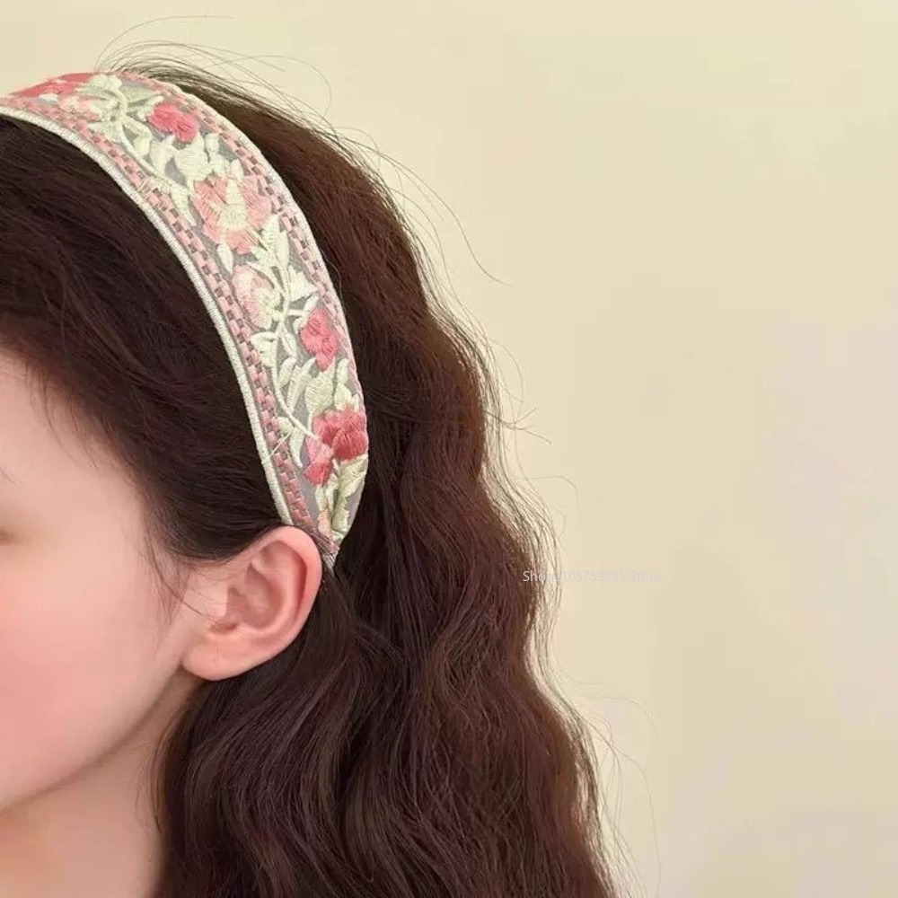 봄 레이스 자수 꽃무늬 헤어밴드 새로운 우아한 쉬폰 와 - Embroidery Hoop 리뷰 및 가격