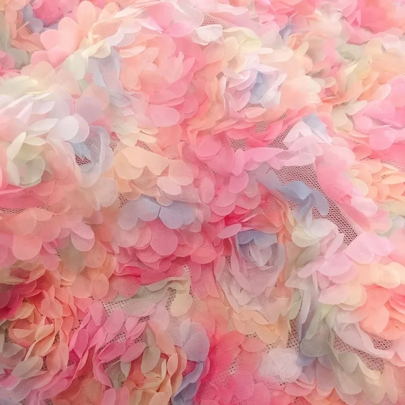 3D 시폰 장미꽃 레이스 원단 꽃 자수 튤 웨딩 파티  - Embroidery Rose 리뷰 및 가격