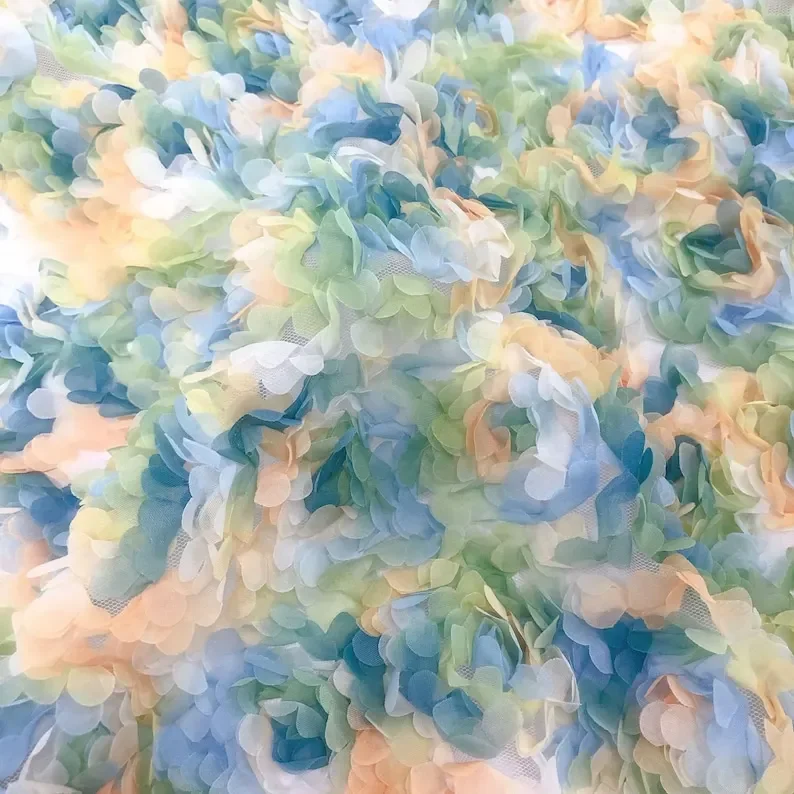 3D 시폰 장미꽃 레이스 원단 꽃 자수 튤 웨딩 파티  - Embroidery Rose 리뷰 및 가격