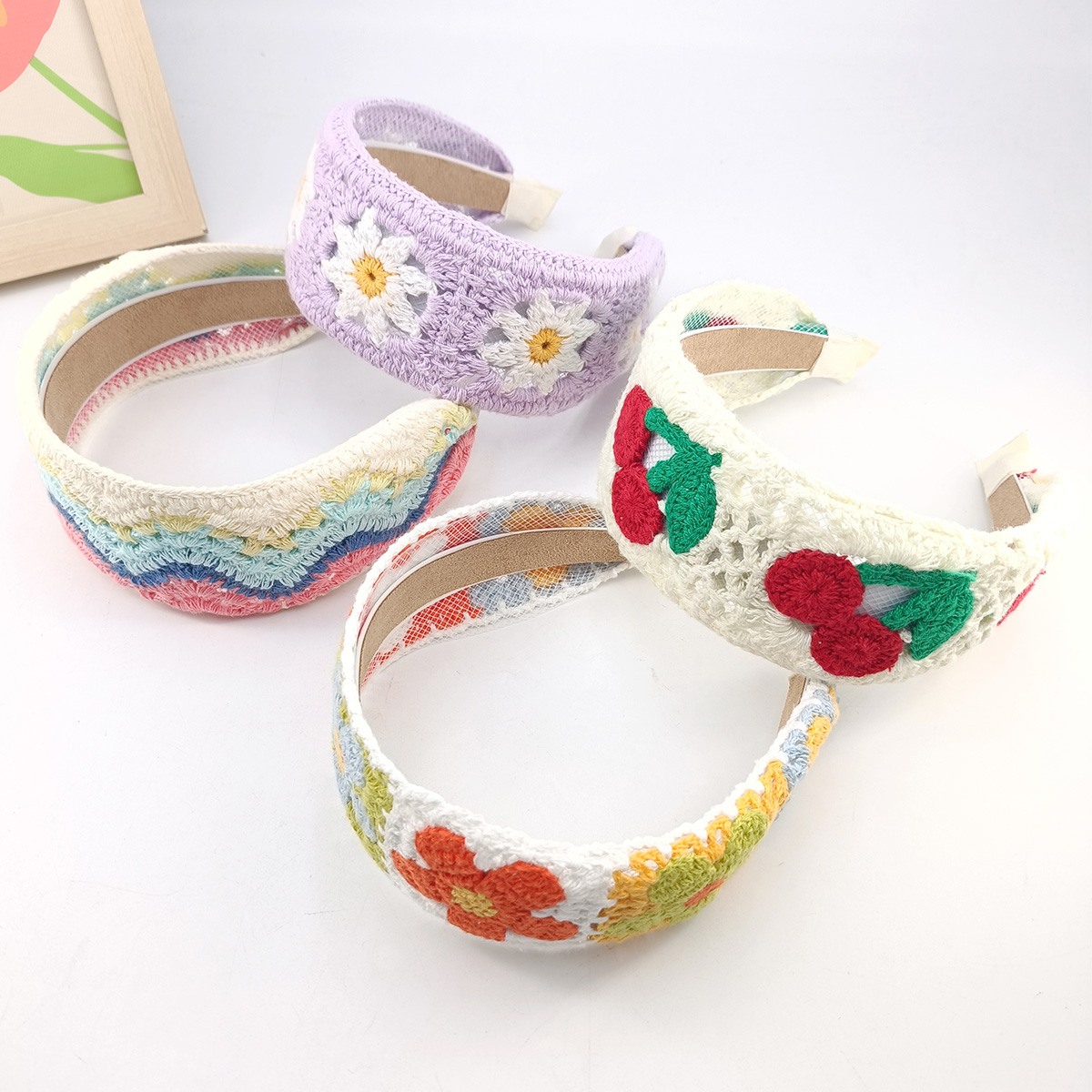 달콤한 꽃 자수 소녀 머리 고리 소녀 머리 장식 여성을 - Embroidery Hoop 리뷰 및 가격