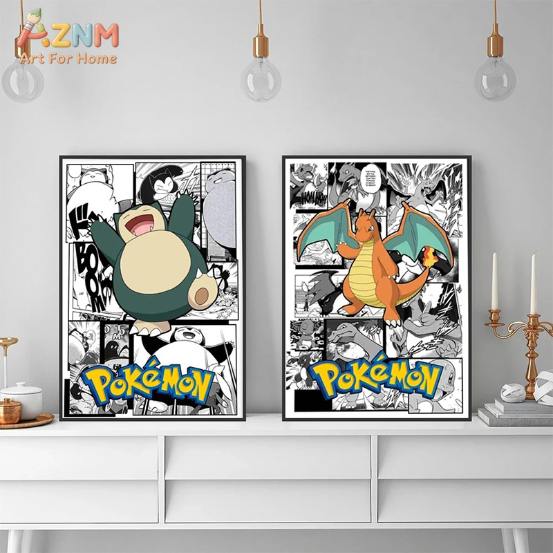 AZNM 포켓몬 Charizard 피카추 Snorlax - Embroidery Wall Art 리뷰 및 가격