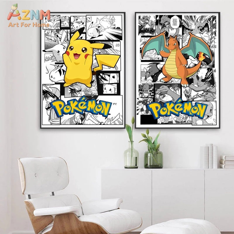 AZNM 포켓몬 Charizard 피카추 Snorlax - Embroidery Wall Art 리뷰 및 가격