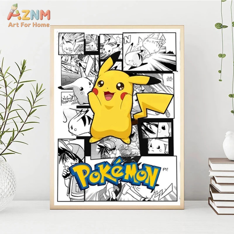 AZNM 포켓몬 Charizard 피카추 Snorlax - Embroidery Wall Art 리뷰 및 가격