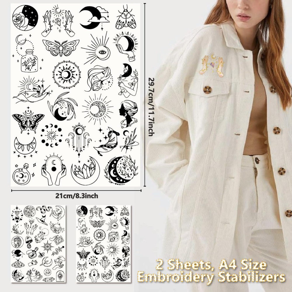 51Pcs Boho Moon Sun 수용성 자수 안정제 - Embroidery Pattern 리뷰 및 가격